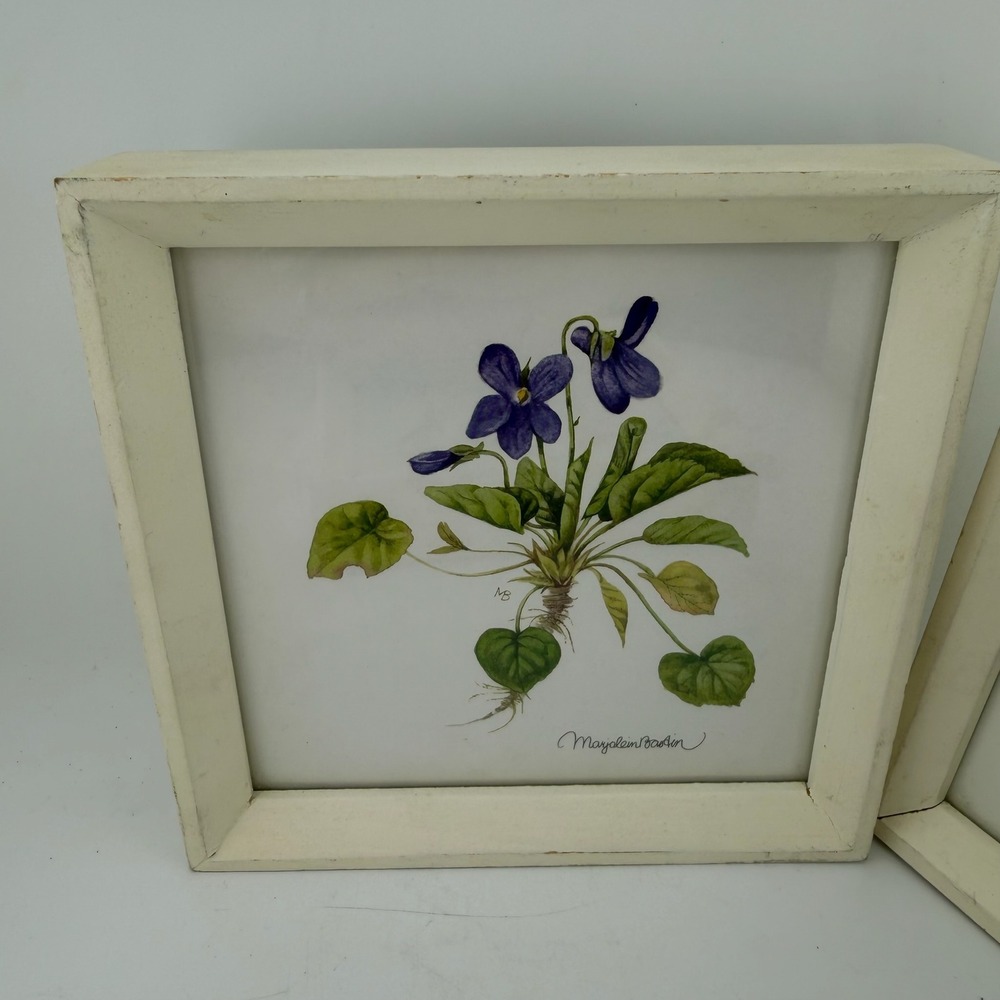 Marjolein Bastin White Botanical Flower Watercolor Shadowbox Set of 3 - Picture 5 of 9